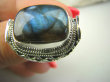 bpe8179 Biżuteria Orientalna !!! Egzotyczny Pierścień LABRADORYT Spektrolit - kamień Zorzy Polarnej r.14 SREBRO 925 # - 8