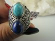 bpe6879 Biżuteria Orientalna !!! Przepiękny Masywny Pierścień Turkus Turkusy Lapis Lazuli r.13 Srebro 925 # - 6