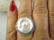 bpee4118 RARYTAS naturalna wielobarwna PERŁA BIWA Elegancki Pierścionek Pierścień z DUŻA perłą r.17/ r.18 Srebro 925 # - 2