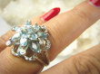 bpee4163 BOSKO PIĘKNA GWIAZDA WIECZORU Pierścień Pierścionek naturalne Blue Topazy, Blue Topaz oraz Cyrkonie r.15 SREBRO RODOWANE 925 # - 5