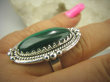 bpe7939 Biżuteria Egzotyczna !!! Cudowny MALACHIT W ORIENTALNEJ OPRAWIE -  Pierścień MALACHIT - pobudza kreatywność r.19 Srebro 925 # - 5
