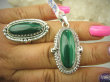 bpe7939 Biżuteria Egzotyczna !!! Cudowny MALACHIT W ORIENTALNEJ OPRAWIE -  Pierścień MALACHIT - pobudza kreatywność r.19 Srebro 925 # - 7
