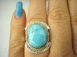 bpe8534 Niezwykły OKAZ Delikatny Pierścień naturalny TURKUS ARIZONA Turkusy r.17 egzotyczne Srebro 925 # - 2