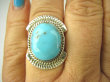 bpe8534 Niezwykły OKAZ Delikatny Pierścień naturalny TURKUS ARIZONA Turkusy r.17 egzotyczne Srebro 925 # - 3