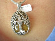 bwe2472 Cudowne pękate DRZEWO ŻYCIA - symbol nieśmiertelności !!!! PRZEPIĘKNY ORIENTALNY Wisior Tygrysie Oko Srebro 925 # - 11