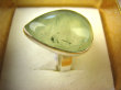 bpe8504 ZIELONA KROPLA ! Pierścień Pierścionek z naturalnym Prehnitem PREHNIT r.19 Lśniące Srebro 925 Czakra Serca # - 8