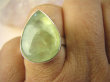 bpe8504 ZIELONA KROPLA ! Pierścień Pierścionek z naturalnym Prehnitem PREHNIT r.19 Lśniące Srebro 925 Czakra Serca # - 3