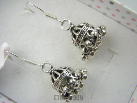 bke1263 BOLLYWOOD Egzotyczne Unikatowe Kolczyki Całe ze Srebra z kuleczkami przepiękne SREBRO 925