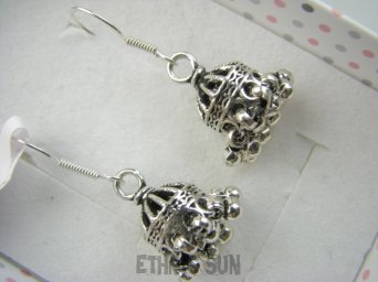 bke1263 BOLLYWOOD Egzotyczne Unikatowe Kolczyki Całe ze Srebra z kuleczkami przepiękne SREBRO 925