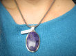 bwe3514 Drogocenny piękny okaz 5cm 13G WISIOR Zawieszka RZADKI Fioletowy CZAROIT z Syberii SYBERIA Srebro 925 # - 9