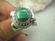 bpe8244 Biżuteria Orientalna !!! Otwierany Pierścionek Pierścień na Zdjęcia, Marzenia lub truciznę SEKRETNIK zielony Malachit r.16/r.17 Srebro 925 # - 11