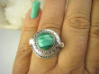 bpe8244 Biżuteria Orientalna !!! Otwierany Pierścionek Pierścień na Zdjęcia, Marzenia lub truciznę SEKRETNIK zielony Malachit r.16/r.17 Srebro 925 # - 5