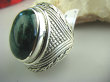 bpe3406 Duży 18 g ! Wspaniały Pierścień naturalny Szmaragd Indyjski SZMARAGDY CUDO r.16 Srebro 925 # - 10