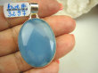 bwe3297 BŁĘKITNE NIEBO !!! Klasyczny Duży 14 G Wisior KOJĄCY Niebieski Chalcedon Tarczyca (czakra gardła) SREBRO 925 # - 3