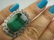 bpe4040 Biżuteria Egzotyczna !!! Cudowny MALACHIT W ORIENTALNEJ OPRAWIE -  Pierścień MALACHIT - pobudza kreatywność r.13,5/ r.14 Srebro 925 # - 6
