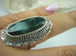 bpee3330 Kunsztowny DUŻY Długi 3.6 cm Pierścień Zielony Szmaragd Indyjski - kamień Miłości Szmaragdy r.22 Srebro 925 # - 4