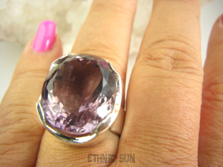 bpee4274 Rzadkość DWUBARWNY ELEGANCKI Masywny 16g! PIERŚCIEŃ Pierścionek RZADKI AMETRYN -  NAJWYŻSZA JAKOŚĆ KAMIENIA r.19 Srebro 925 #