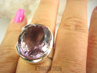 bpee4274 Rzadkość DWUBARWNY ELEGANCKI Masywny 16g! PIERŚCIEŃ Pierścionek RZADKI AMETRYN -  NAJWYŻSZA JAKOŚĆ KAMIENIA r.19 Srebro 925 #