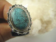 bpe6908 Turkusowa EGZOTYKA !!! Pierścień z Naturalnym Turkusem TURKUS - opiekun ciała i duszy r.19 Srebro 925 # - 10