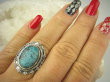 bpe6908 Turkusowa EGZOTYKA !!! Pierścień z Naturalnym Turkusem TURKUS - opiekun ciała i duszy r.19 Srebro 925 # - 3