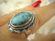 bpe6908 Turkusowa EGZOTYKA !!! Pierścień z Naturalnym Turkusem TURKUS - opiekun ciała i duszy r.19 Srebro 925 # - 2