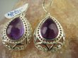 bke910 WOOW EKSKLUZYWNE  Zjawiskowo piękne ażurowe LEKKIE i DUŻE Kolczyki Fioletowy Ametyst angielskie zapięcie Srebro 925 - 6