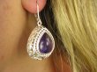 bke910 WOOW EKSKLUZYWNE  Zjawiskowo piękne ażurowe LEKKIE i DUŻE Kolczyki Fioletowy Ametyst angielskie zapięcie Srebro 925 - 4