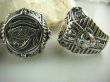 bpe3994 WSPANIAŁY  Amulet Wielki Sygnet  3D Pierścień Cały ze Srebra EGIPSKIE OKO HORUSA - ochrona przed złym spojrzeniem FARAON r.22 SREBRO 925  - 8