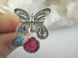 bpee4443 CUDO Filigran ! Ażurowy MOTYL - Symbol Miłości Szczęścia i Radości Pierścień, Pierścionek Rubin Indyjski r.17 Srebro 925 - 6