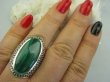 bpe4490 Duży 17 gramów !!!  Wspaniały Egzotyczny Duży Pierścień naturalny Malachit - pobudza kreatywność r.21 Srebro 925 # - 3