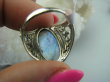 bpe5886  MAX BLASK Delikatny Ażurowy Pierścień Niebieski Labradoryt Spektrolit - kamień zorzy polarnej r.17/ r.18 Srebro 925 #  - 6