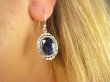 bkee1107 Piękne Egzotyczne Kolczyki DUŻE OKAZY Szafir Indyjski - WIERNOŚĆ związkach , Stres, choroby oczu ciśnienie Szafiry Srebro 925 - 7
