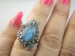 bpe9461 Czarodziejsko Piękny Orientalny Pierścień Pierścionek Labradoryt Spektrolit - kamień Zorzy Polarnej r.13 Srebro 925 # - 5
