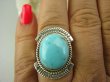 bpe7739 Niezwykły OKAZ Delikatny Pierścień naturalny Błękitny TURKUS ARIZONA Turkusy r.18 egzotyczne Srebro 925 # - 3
