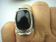bpe6120 Śliczny zdobiony Pierścień Czarny ONYKS regeneruje SERCE, EGZEMY, PAMIĘĆ r.17/ r.18 Srebro 925 # - 4