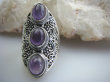 bpe4819 Ażurowy Pierścień naturalny Ametyst - kamień mądrości r.13 lśniące Srebro 925 # mały rozmiar - 5