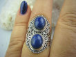 bpe5141 KSIĘŻNA Z EGIPTU  !!! Egzotyczny Pierścień z królewskimi Lapis Lazuli - strażnik prawdy i mądrości r.18 Srebro 925 # - 2