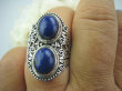 bpe5141 KSIĘŻNA Z EGIPTU  !!! Egzotyczny Pierścień z królewskimi Lapis Lazuli - strażnik prawdy i mądrości r.18 Srebro 925 # - 4