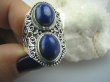 bpe5141 KSIĘŻNA Z EGIPTU  !!! Egzotyczny Pierścień z królewskimi Lapis Lazuli - strażnik prawdy i mądrości r.18 Srebro 925 # - 8