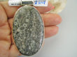 bwe3730 Żółwiowy OLBRZYM Duży Wisior 7.3 cm/ 4.1 cm  cm i 35 g !! KOJĄCA moc natury szaro-grafitowy JASPIS KRAJOBRAZOWY Srebro 925 # - 2