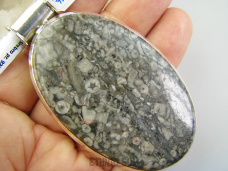 bwe3730 Żółwiowy OLBRZYM Duży Wisior 7.3 cm/ 4.1 cm  cm i 35 g !! KOJĄCA moc natury szaro-grafitowy JASPIS KRAJOBRAZOWY Srebro 925 #