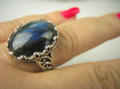 bpe6812 Biżuteria Orientalna !!! Egzotyczny Pierścień LABRADORYT Spektrolit - kamień Zorzy Polarnej r.24 SREBRO 925 # - 3