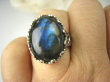 bpe6812 Biżuteria Orientalna !!! Egzotyczny Pierścień LABRADORYT Spektrolit - kamień Zorzy Polarnej r.24 SREBRO 925 # - 7