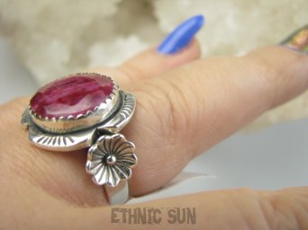 bpee4473 NAMIĘTNY RUBIN - Piękny Pierścionek Pierścień Rubin Indyjski Rubiny r.16 Srebro 925 #