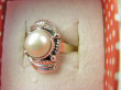 bpee4439 Delikatny Pierścień Pierścionek hodowlana prawdziwa PERŁA r.12 Srebro 925 - 9