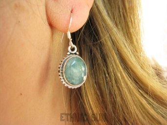 bkee1010 Lekkie Delikatne Kolczyki ze szmaragdami indyjskimi SZMARAGD Szmaragdy Srebro 925