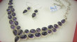 bn1583 Komplet biżuterii naszyjnik i kolczyki 44 gramy Przepiękna Kolia Regulowany max 49,50cm Naszyjnik Fioletowy Ametyst Srebro 925 # - 10