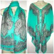 P19 Szmaragdowe  ORIENTALNA PIĘKNOŚĆ 5 W 1 !!!! Pareo, Bluzka, Sukienka, Chusta, Szal - w kolorze Morskim Zielono-Turkusowym  SZMARAGDOWYM PERŁY rozmiar uniwersalny - 2