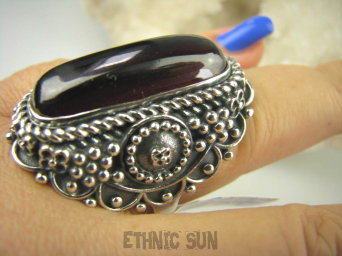 bpe6615 CUDO UNIKAT RARYTAS NASZ PROJEKT  !!! Duży Masywny 33 G !!! PIERŚCIEŃ WIELKI GRANAT GRANATY r.22 Srebro 925 #