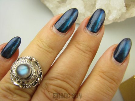 bpe8988 Pięknie Zdobiony Delikatny Sekretnik !!! Otwierany Pierścionek Pierścień na marzenia niebieski Labradoryt Spektrolit r.13/ r.14 Srebro 925